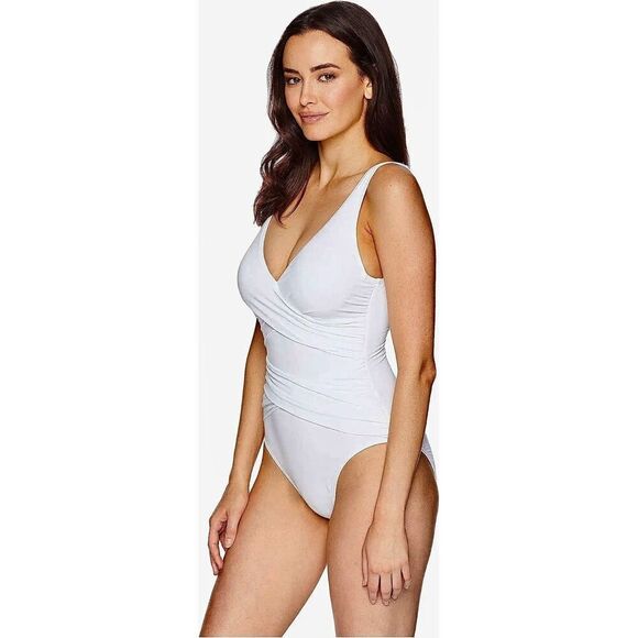 New. Tommy Bahama white cross front swimsuit. Size 8. Retail $140 - Picture 6 of 10